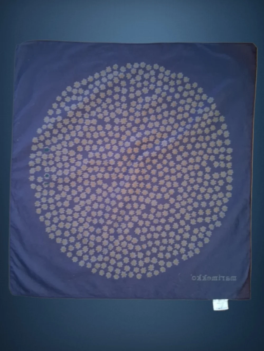 VTG Marimekko "Puketti" Floral Cotton Handkerchief Bandana Scarf - Picture 4 of 5